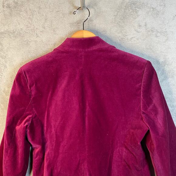 Vintage Y2k Velvet Blazer Jacket Size 6 Two Button Preppy Academia‎ Office Siren - Picture 6 of 13
